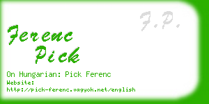 ferenc pick business card